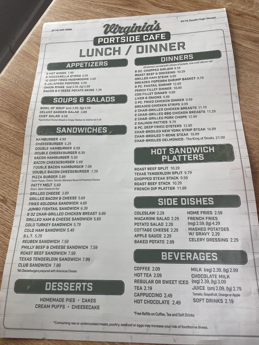 Portside Cafe Menu - Image 2